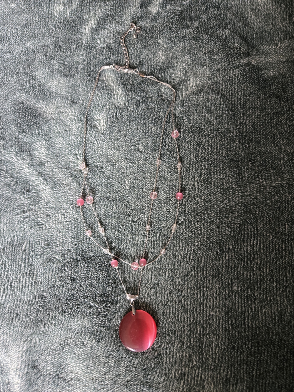 Delicate Pink Glass Pendant Necklace